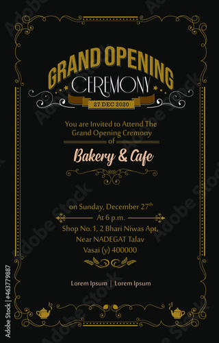 Grand Opening Ceremony invitation card template.