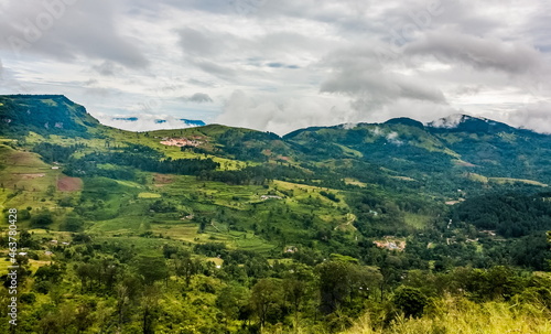 Mountain landscape landscape with clouds in the sky in Sri Lanka