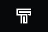 TP logo letter design on luxury background. PT logo monogram initials letter concept. TP icon logo design. PT elegant and Professional letter icon design on black background. T P PT TP