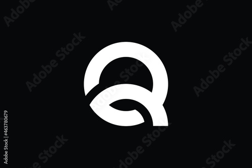 Q logo letter design on luxury background. Q logo monogram initials letter concept. QR icon logo design. RQ elegant and Professional letter icon design on black background. Q QR RQ