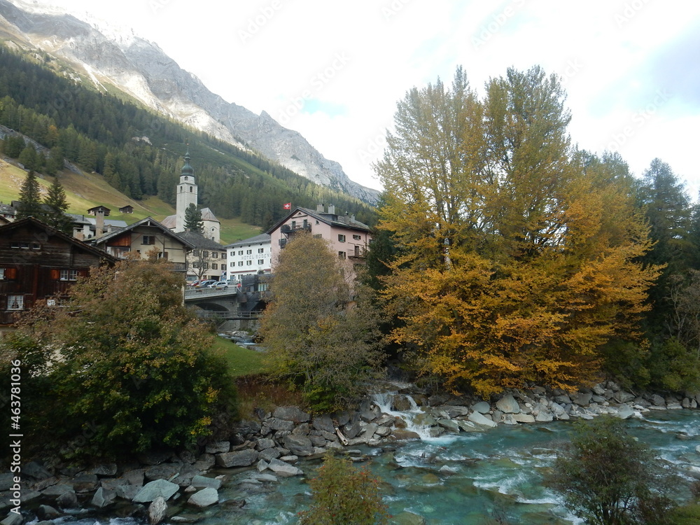 Fototapeta premium Splügen, Graubünden, Viamala, Switzerland