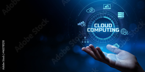 Cloud technology data storage processing internet concept.