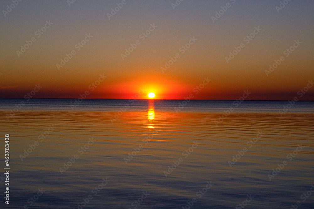 sunset on the background of the sea