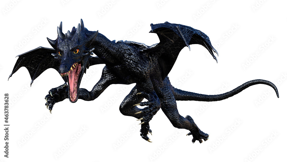 3D Rendering Fairy Tale Dragon on White 3D Rendering Fairy Tale Dragon on White
