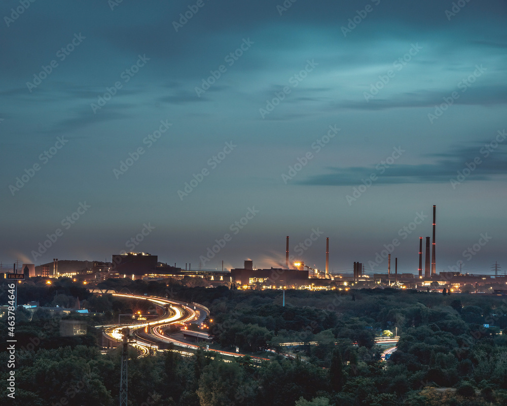 Fototapeta premium view of the industrial city