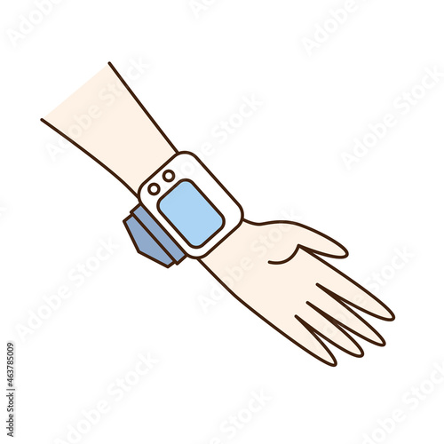 hand with Sphygmomanometer