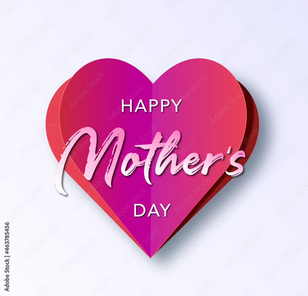 heart, happy mother's day, vector illustration 
