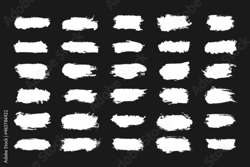 Abstract black ink grunge brush strokes collection