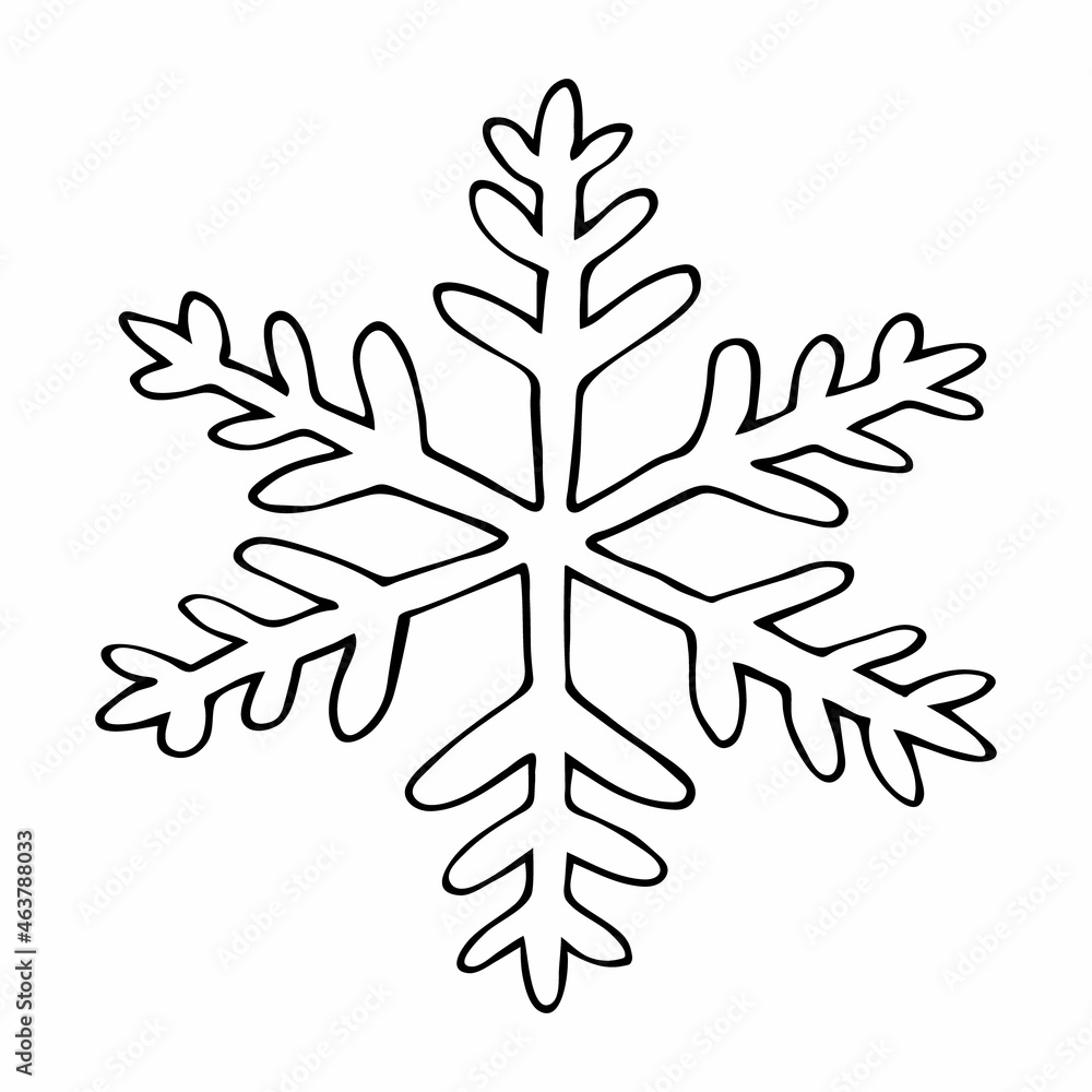 A single vector snowflake icon. Hand-drawn winter doodle illustration. A single vector snowflake icon. Hand-drawn winter doodle illustration.
