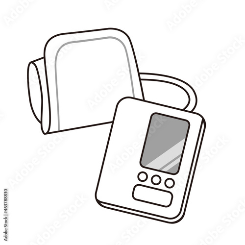 Vector illustration of upper arm type sphygmomanometer.