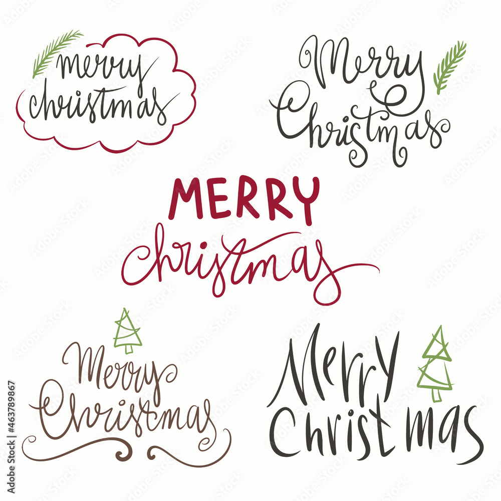 Christmas and happy new year wishes labels and badges set vector illustration