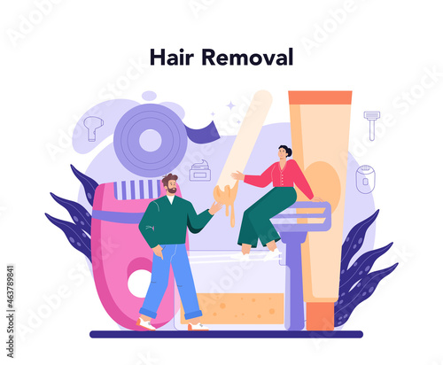 Depilation and epilation concept. Hair removal methods. Idea of body