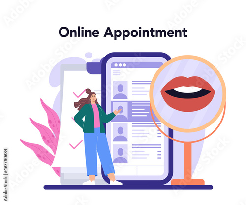 Plastic surgery online service or platform. Modern face aesthetic