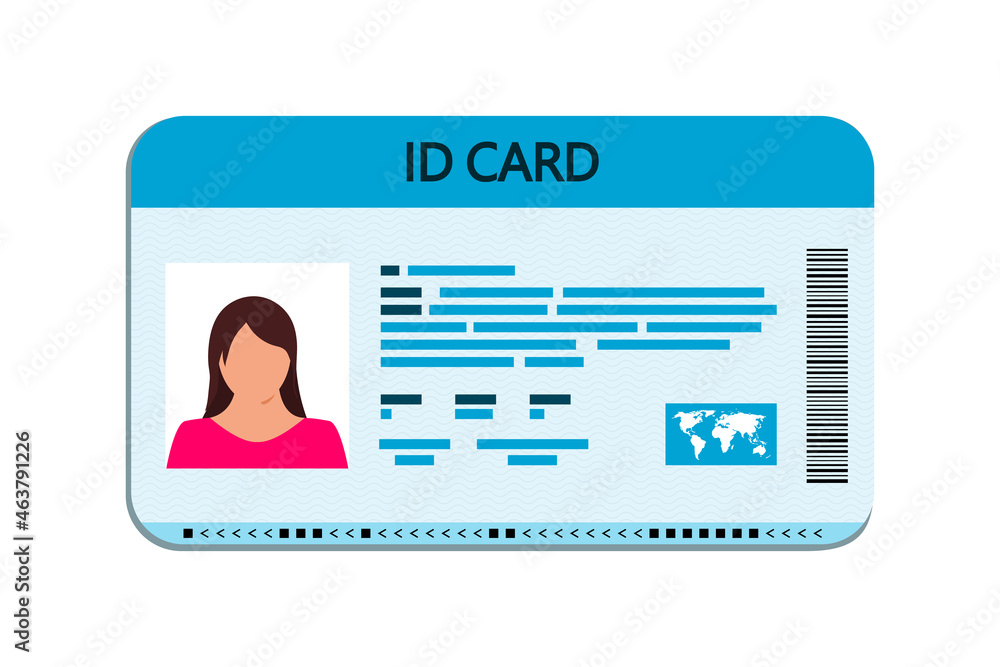Id card. License for identity and driver. Document of identification