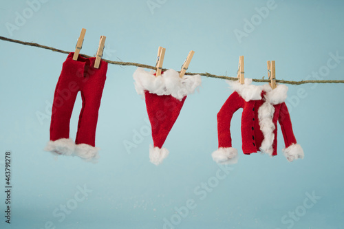 Foto Santas clothes drying on a string