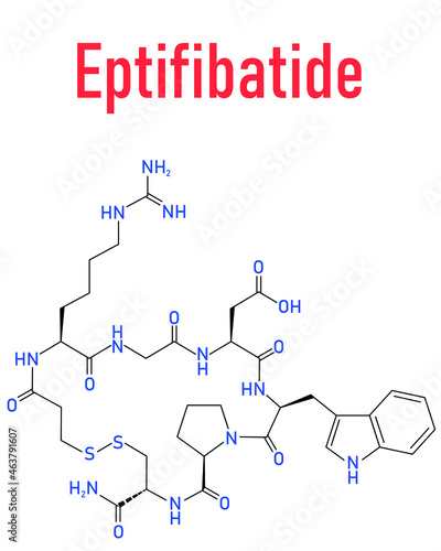 Eptifibatide anticoagulant drug molecule. Skeletal formula.