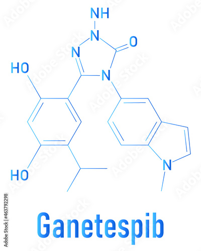 Ganetespib cancer drug molecule (HSP90 inhibitor). Skeletal formula.
