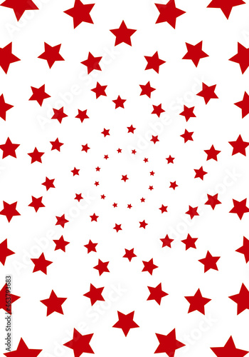 Fondo circular de estrellas rojas sobre fondo blanco