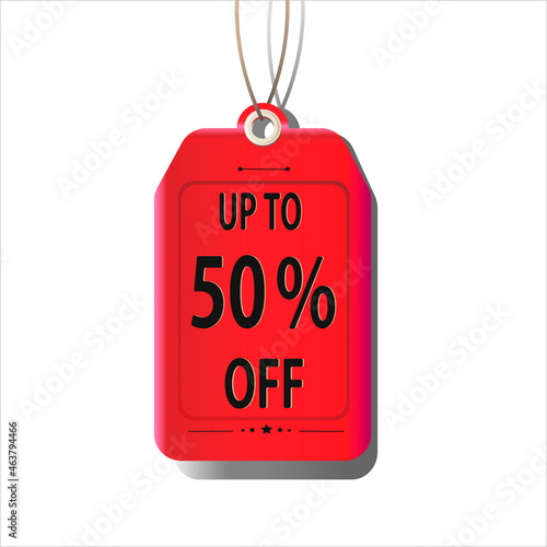 Sale label with 50 percent sign. For banners announcing discounts. Discounts up to 50%.Vector graphics Web