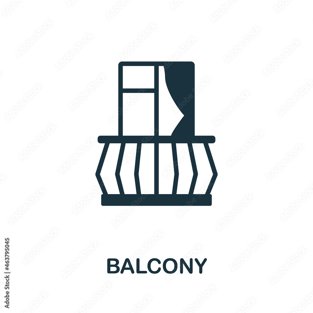 Balcony icon. Monochrome sign from balcony collection. Creative Balcony icon illustration for web design, infographics and more Balcony icon. Monochrome sign from balcony collection. Creative Balcony icon illustration for web design, infographics and more