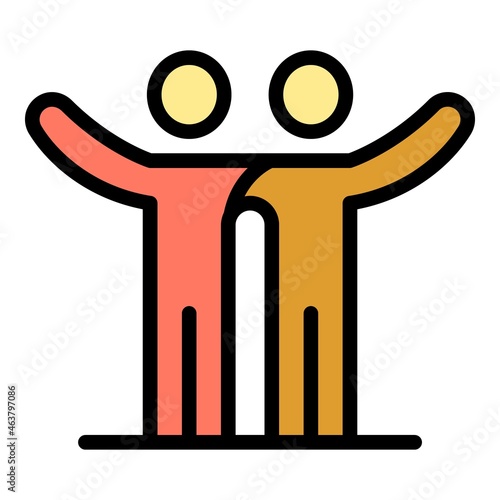 Brotherhood icon. Outline brotherhood vector icon color flat isolated