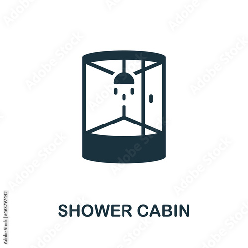 Shower Cabin icon. Monochrome sign from bathroom collection. Creative Shower Cabin icon illustration for web design, infographics and more