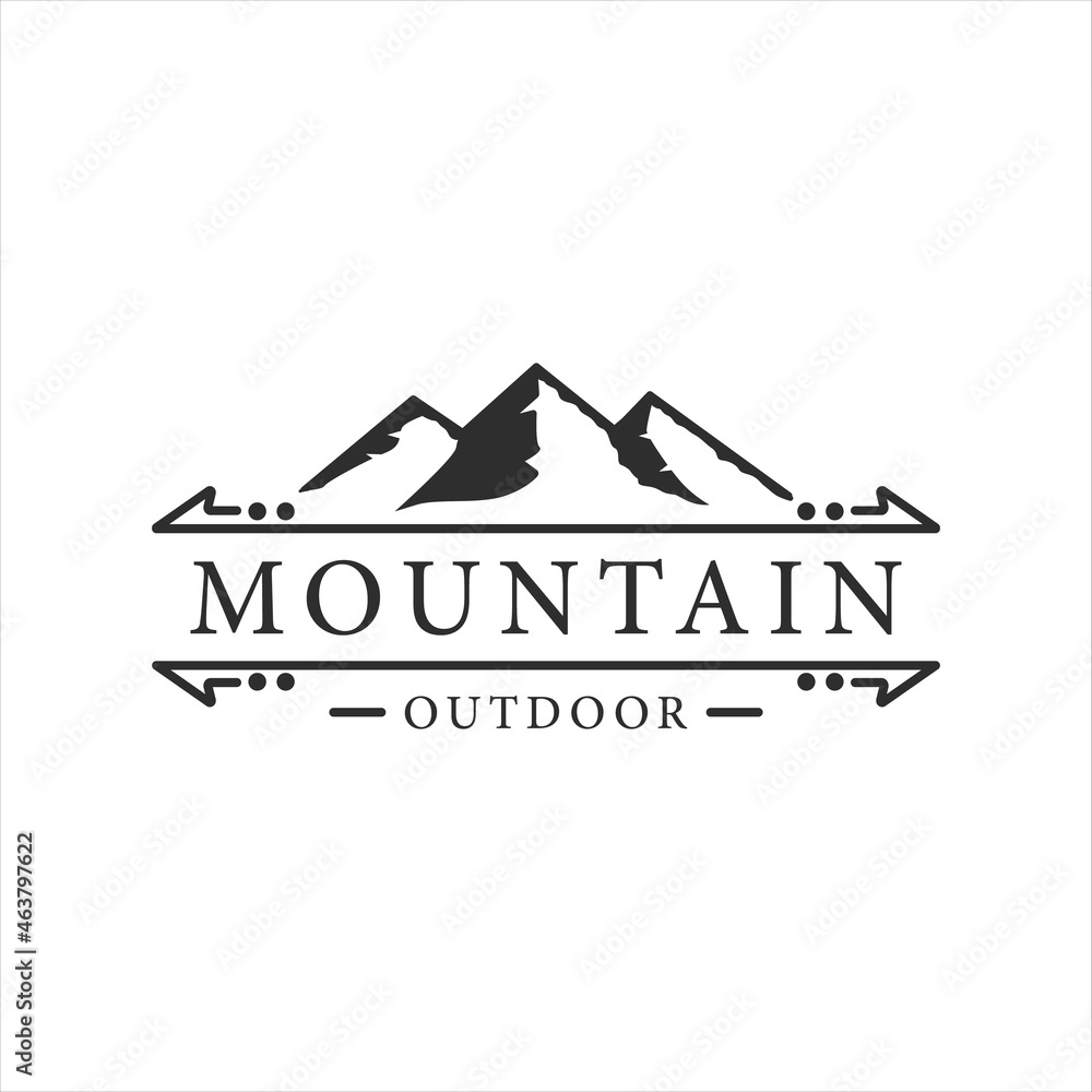 mountain logo vintage vector illustration template icon design
