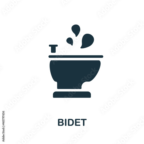 Bidet icon. Monochrome sign from bathroom collection. Creative Bidet icon illustration for web design, infographics and more