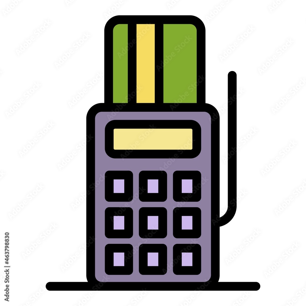 Payment terminal icon. Outline payment terminal vector icon color flat isolated Payment terminal icon. Outline payment terminal vector icon color flat isolated