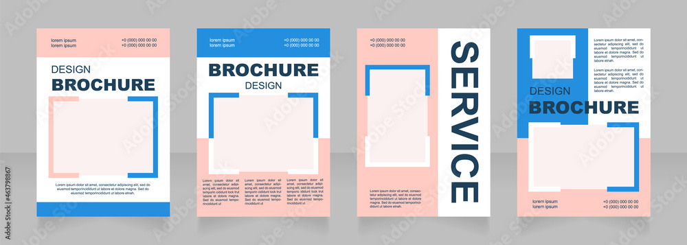 Customer service blank brochure layout design. Client support. Vertical ...