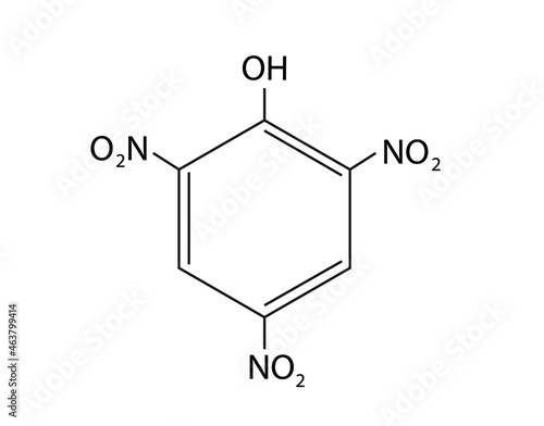 Molecular structure formula of Picric acid