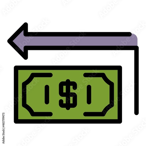 Cash money trasnfer icon. Outline cash money trasnfer vector icon color flat isolated photo