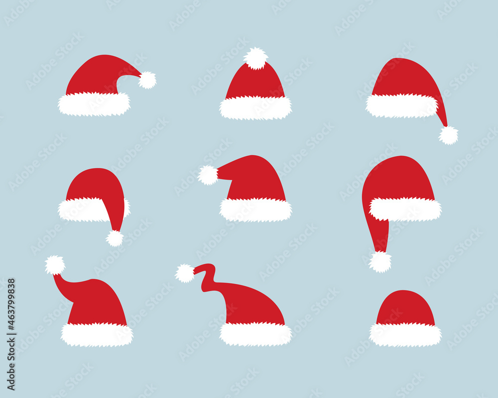 Set Christmas Santa Claus Red Hats With Fur Set Christmas Santa Claus Red Hats With Fur
