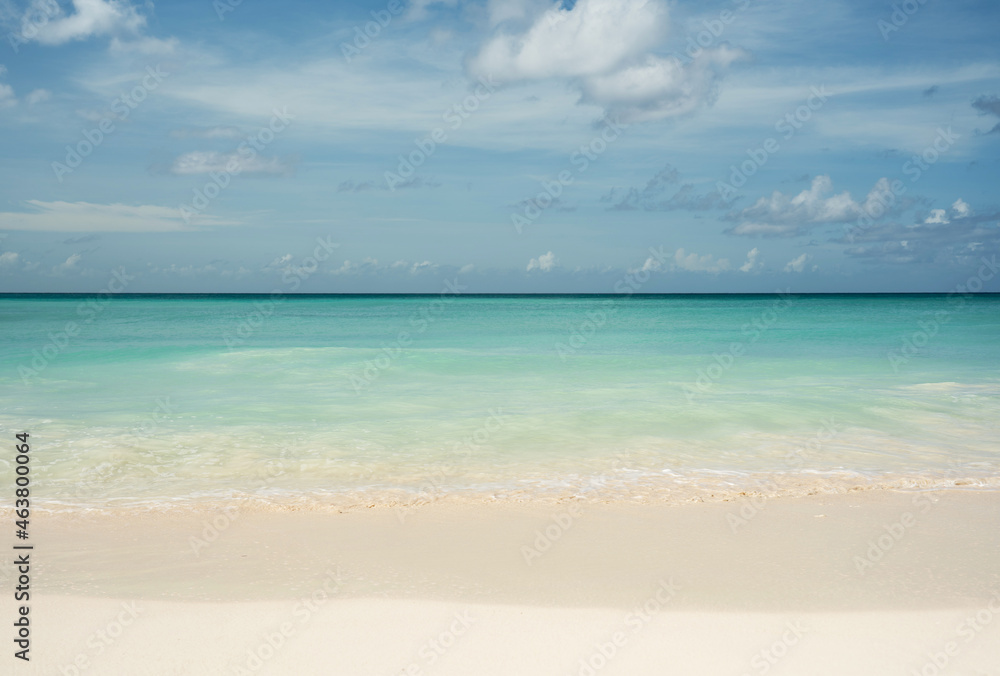 Ocean and beach view on a sunny day