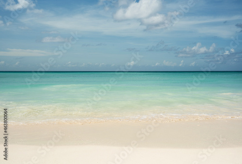 Ocean and beach view on a sunny day