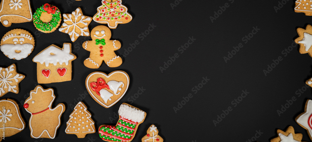 Christmas holidays composition on background with copy space for your text