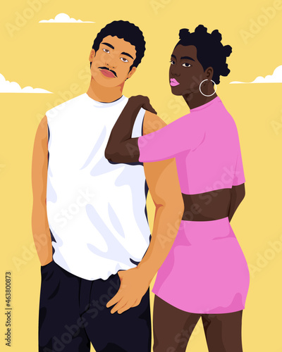 Portrait of interracial couple standing together 