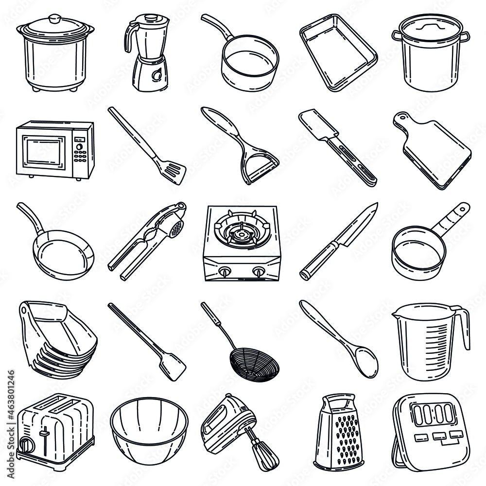 Cooking-1 Set Icon Vector. Doodle Hand Drawn or Outline Icon Style Cooking-1 Set Icon Vector. Doodle Hand Drawn or Outline Icon Style
