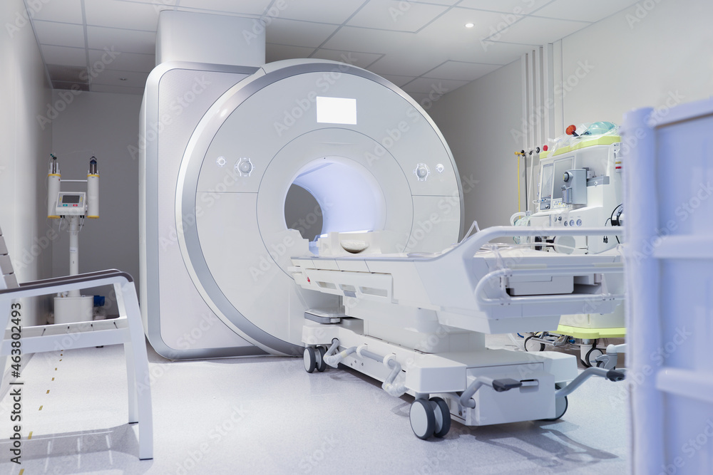 Nuclear magnetic resonance imaging laboratory with high technology contemporary equipment