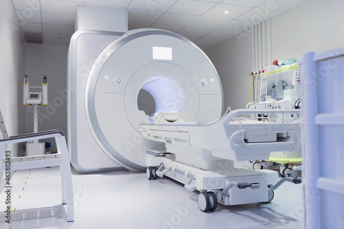 Nuclear magnetic resonance imaging laboratory with high technology contemporary equipment photo