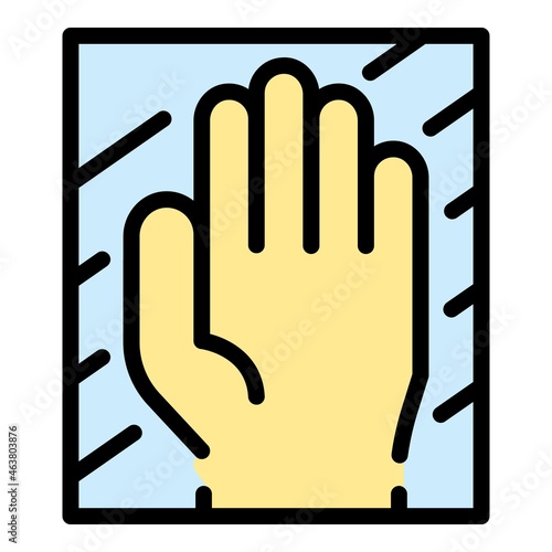 Hand authentication icon. Outline hand authentication vector icon color flat isolated