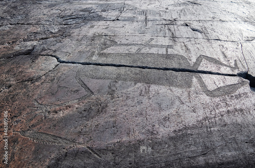 The famous petroglyphs at Cape Besov nos in Lake Onega