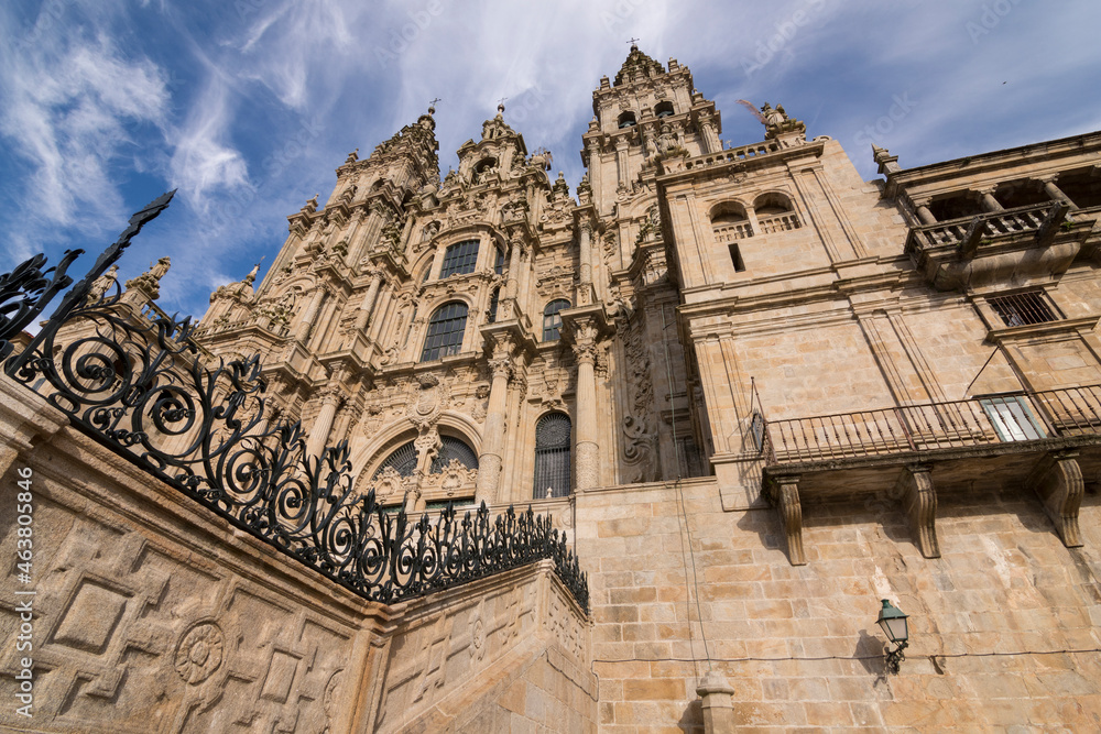Low angle Cathedral of Santiago de Compostela