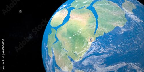 Earth planet with ancient supercontinent Rodinia photo