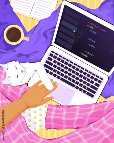 Person working from home on laptop