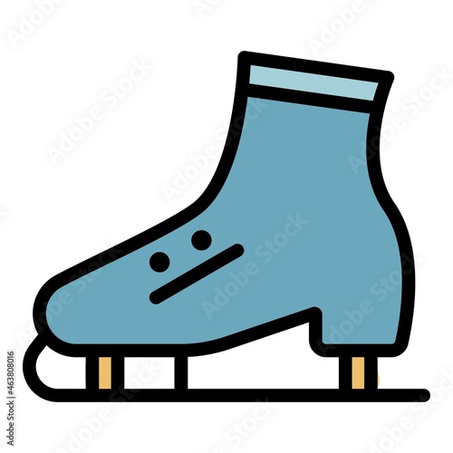 Skates icon. Outline skates vector icon color flat isolated