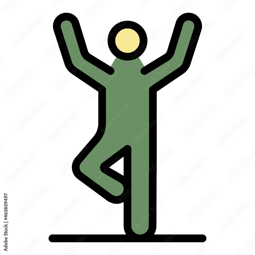 Yoga man icon. Outline yoga man vector icon color flat isolated Yoga man icon. Outline yoga man vector icon color flat isolated