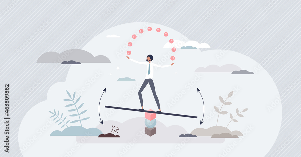 Adaptability as soft skill to be responsive to changes tiny person concept. Adjust strategy to new business situation and take different action vector illustration. Flexibility and agility for success - obrazy, fototapety, plakaty 