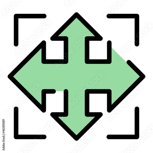 Marketing direction icon. Outline marketing direction vector icon color flat isolated