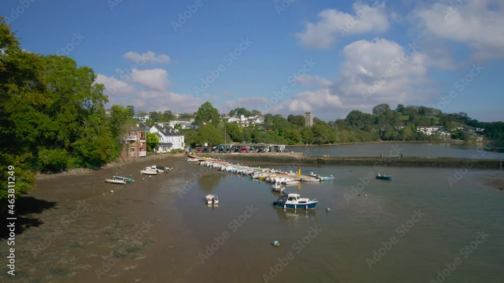 Stoke Gabriel and River Dart from a drone, Devon, England, Europe Stoke Gabriel and River Dart from a drone, Devon, England, Europe
